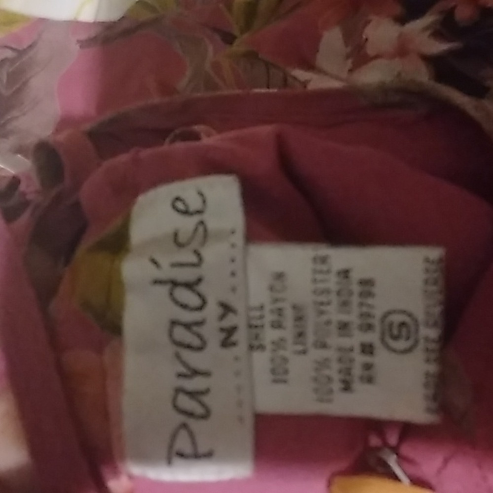Pink floral maxi dress cross braid back size small linen